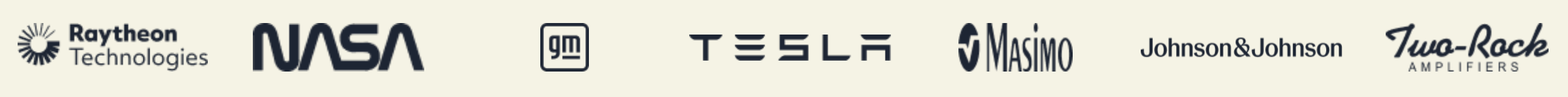 Raytheon Technologies, NASA, GM, Tesla, Masimo, Johnson & Johnson, Two-Rock Amplifiers